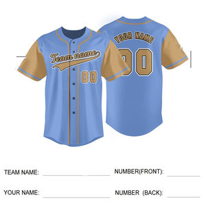 Camiseta 100% algodón para hombre, corte holgado, estampada, personalizada, sublimada, camiseta de béisbol azul a rayas para hombre, camiseta de alta calidad para hombre - Product Image 3