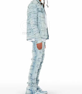 Chaqueta de invierno para hombre, estilo combinado con un look moderno de chaqueta vaquera para la moda urbana de todas las temporadas. - Product Image 4