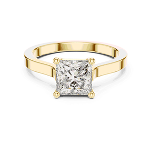 Bague de fiançailles solitaire en diamant de laboratoire taille princesse 1 carat, or massif 14K 18K, quatre griffes, pierre centrale personnalisable - Product Image 4