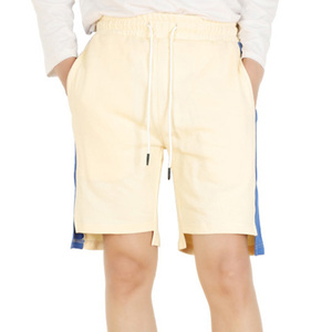 Shorts Bermuda en Coton pour Homme, Couleur Unie, Bande Latérale, Taille à Cordon, Décontracté, Respirant, Taille Mi-Haute, Tissu Tissé - Product Image 1