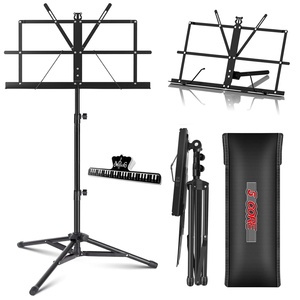 Soporte de Música Ajustable de 5 Niveles, 57 Pulgadas, Soporte de Escritorio para Partituras, Soporte de Libros Portátil Totalmente Metálico - Product Image 1