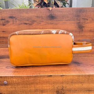 Top Quality Customized Tooled Leather Zipper Cosmetic Pouch Western <b>Travel</b> <b>Toiletry</b> Bag for Women's Genuine Leather Dopp <b>Kits</b> - Product Image 5