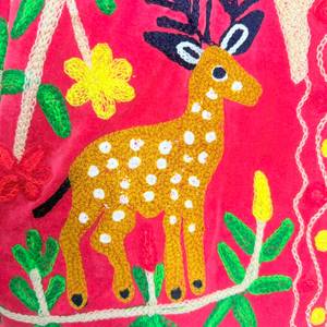Wholesale Woven <b>Velvet</b> Suzani Embroidery Autumn Red Deer Floral Botanical Boho Ethnic <b>Women</b> Fashion Jacket Folk Art <b>Coat</b> - Product Image 6