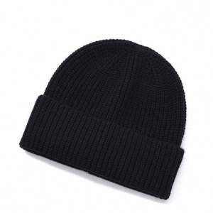 Fashion Wholesale Custom Embroidery Logo Solid Color Acrylic Fiber Warm Winter <b>Beanie</b> with Custom logo Knit <b>Hat</b> Warm Caps - Product Image 1
