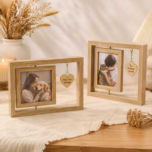 <b>Rustic</b> Handcrafted Eco-Friendly Wooden Picture <b>Frame</b> Personalized <b>Photo</b> Display Holder for Living Room Bedroom Office Family - Product Image 2