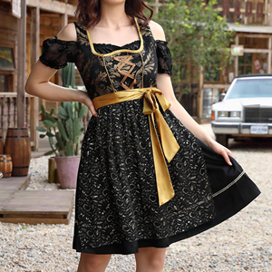 Última Novedad 2026: Vestido Dirndl Único - Traje Alemán Oktoberfest Bávaro - Elegante Dirndl para Halloween - Product Image 3