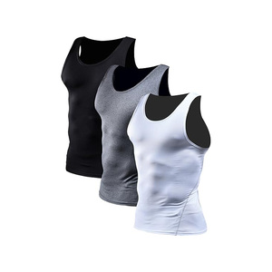 Débardeur Sportif en Polyester Tricoté à Séchage Rapide pour Homme, Couleur Unie, Col Rond, Sans Manches, Noir, Gris, Blanc - Product Image 1