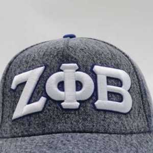 หมวกแก๊ป Zeta Phi Beta สีเทา ปักลาย ZPB หมวกสมาคมนักศึกษาหญิง ปรับขนาดได้ ทรงแบน ทันสมัย สวมใส่สบาย - Product Image 2