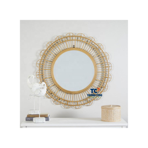 Flexible MOQ RATTAN ESPEJO RATTAN BOHO ESPEJOS DE PARED ENMARCADOS de Vietnam Exportador Alta calidad Venta caliente Diseño personalizado - Product Image 1