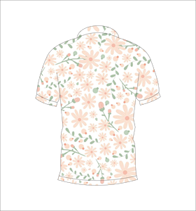 Polo pour homme à imprimé floral pastel personnalisé, manches courtes, décontracté, pour le golf - Product Image 2