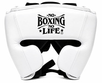Protège-tête OEM sur mesure « No Boxing No Life » en cuir véritable léger et écologique pour l'entraînement de boxe professionnel