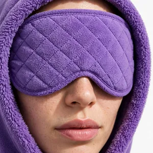 Purple Women's Oversized <b>Sleep</b> <b>Mask</b> Hoodie Soft Fleece Pullover Kangaroo Pocket Drawstring Hood Casual Lounge Wear Travel - Product Image 5