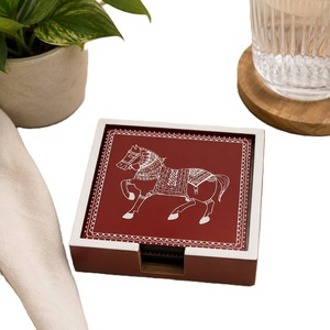 Ensemble de 4 sous-verres réutilisables en MDF au style incroyable avec impression autocollante en émail, antidérapants et résistants à la chaleur, à prix très avantageux - Product Image 6
