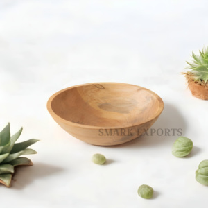 Tazón de madera elegante para ensalada y sopa de mango de 10-21 pulgadas Tazón de madera elegante para mesa de postre Utensilios de cocina - Product Image 5