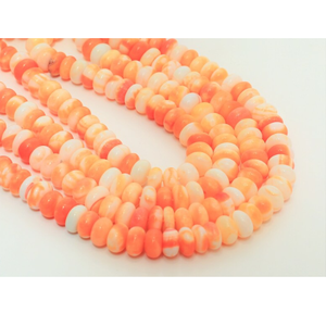 Hermosas cuentas lisas de ópalo naranja en forma de rondel, hilo de 16 pulgadas, cuentas lisas de ópalo naranja, para la elaboración de joyas y artesanías. - Product Image 4