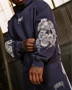 ชุดฮู้ดดี้และกางเกงวอร์มผู้ชายแบบสั่งทำพิเศษสำหรับฤดูหนาว ผ้าฟลีซ ชุดแทรคสูท ผ้าฝ้ายหวี 100% ระบายอากาศได้ดี เป็นมิตรกับสิ่งแวดล้อม ปักลายตามสั่ง - Product Image 5