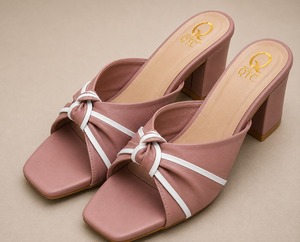 Sandales à talon épais et bout carré pour femme, style coréen, mules à enfiler en Raxine multicolores, chaussures d'été - Product Image 4