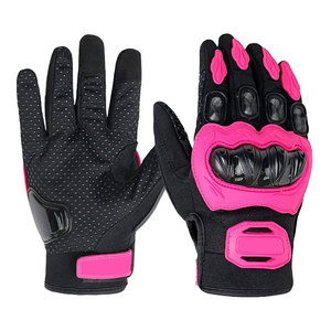 Gants de moto thermiques sportifs en cuir, longueur poignet, respirants, pour cyclisme et activités de plein air, noir rose, style printemps-été, vente chaude - Product Image 1
