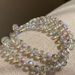 Cuentas facetadas de cristal, color AB, cuentas arcoíris, cuentas redondas de cristal, cuentas sueltas para la fabricación de joyas y pulseras DIY por UO - Product Image 1