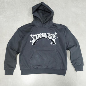 Conjunto deportivo de sudadera y pantalones de chándal holgados de dos piezas, personalizados por OEM, de alta calidad, con estampado, lisos, tipo jogger. - Product Image 2