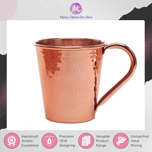 Exportateur indien vendant des articles de bar de qualité garantie : Mug Mule solide de 18 oz avec poignée en cuivre pour cocktails et boissons. - Product Image 2