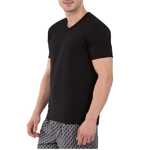 Wholesale Quality Custom Logo T-<b>shirt</b> Cotton Printing T-<b>shirt</b> Tee Custom 3D <b>Patchwork</b> V Neck Men T-<b>shirt</b> for Men - Product Image 3