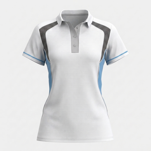 Camiseta Polo de Punto para Mujer, Estilo Urbano, Casual, de Manga Corta, Color Sólido, Servicio OEM, Alta Calidad, MOQ Bajo - Product Image 3