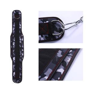 Adjustable Waist Support Dip <b>Belt</b> With Steel Chain For Weight Lifting Strength Training Unisex Polyester Hook & Loop Closure - Product Image 5