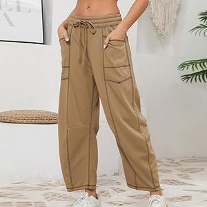 Women Oversized Cargo Pants Wide Leg Sweatpants High Waist <b>Drawstring</b> Casual Streetwear Loose Fit Joggers - Product Image 5