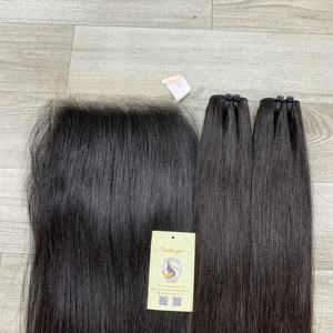 100% Cutículas de cabello vietnamita crudo alineadas mechones negros rectos naturales Swiss 5x5 6x6 HD cierre cabello humano de encaje - Product Image 6