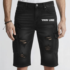 Shorts de Mezclilla Deslavada Ligera con Bolsillos Laterales Resistentes al Viento, 100% Algodón, 14 OZ, Estilo Urbano para Hombre, Novedad 2025 - Product Image 1