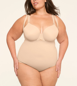 Women's <b>Tummy</b> <b>Control</b> Slim 'n Lift Medium <b>Control</b> High-Waisted Shapewear Plus Size Thong Shapewear Underwear Nylon/ Spandex - Product Image 1