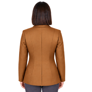 Chaqueta Ecuestre Color Camel para Mujer, Corte Entallado, Blazer Elegante para Montar a Caballo, Abrigo para Competencia Ecuestre, Venta al Por Mayor Personalizada - Product Image 2