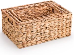 Hot Sale 2026 Water Hyacinth <b>Basket</b> Eco-Friendly <b>Rectangle</b> Home Decoration Laundry Clothes <b>Storage</b> Organization OEM Accepted - Product Image 3