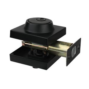 Single Cylinder Deadbolt Lock <b>Square</b> <b>Keyed</b> 1 Side Full Metal Fits Standard Size Interior & Exterior Doors - Product Image 5