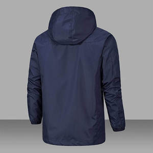 Custom Navy Waterproof Hooded Windbreaker <b>Jacket</b> <b>Men</b> <b>Lightweight</b> Outdoor <b>Rain</b> <b>Jacket</b> OEM ODM Private Label Wholesale - Product Image 3