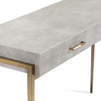 Table console moderne convertible et extensible à 3 tiroirs en faux shagreen, personnalisable et colorée, pour chambre, salon, entrepôt, salle à manger, avec base de pieds