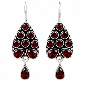 Hight Demand Product <b>Oxidized</b> Silver Brass Bezel Setting Teardrop Drop Earring with Onyx | Vintage Indian Boho Jewelry Rajasthan - Product Image 1
