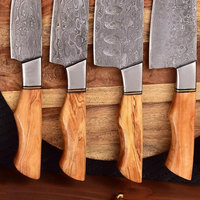 Ensemble de couteaux de cuisine de luxe en acier Damas de haute qualité, 5 pièces, 67 couches, faits à la main, durables et éco-responsables, pour droitiers