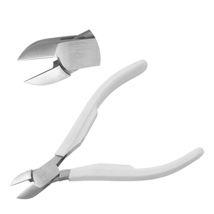 Side Cutter 120mm Stainless Steel Smooth Jaws Spring Plastic Handles White Crimping Fishing Jewelry Making Precision Circlip - Product Image 1