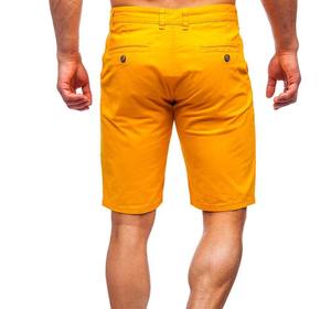 Shorts chino pour homme, taille haute, 100% coton, style smart casual, avec poches, couleur unie, légers, respirants, logo personnalisé - Product Image 2