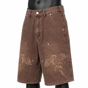 Custom Men's Denim Jorts Relaxed Fit Jean Shorts Streetwear Clothing Manufacturer - Product Image 3