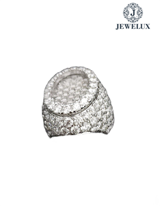 Bague de luxe unisexe en argent 925 plaqué or Jewelux de haute qualité, avec perle d'eau douce taille rose brillante, pour fiançailles et anniversaire, certifiée IGI - Product Image 1