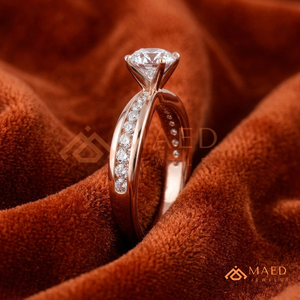 Round Cut Moissanite Solitaire Ring Rose Gold Engagement Ring Women Bridal Jewelry Anniversary <b>Gift</b> Fashion Style Elegant Design - Product Image 2