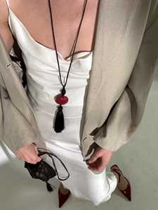 จี้ห้อยพู่หินอาเกตแบบขายส่งสั่งทำได้ ตกแต่งภายในรถยนต์สุดหรูสำหรับงานปาร์ตี้ พู่ไหมทำมือ หินอาเกตลายธรรมชาติ - Product Image 3