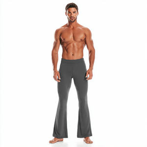 Leggings de Yoga con Cintura Elástica para Hombre, Leggings Deportivos con Corte Acampanado, Leggings de Compresión para Ejercicio - Product Image 1
