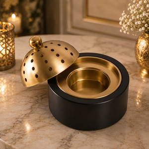 Handcrafted Black Resin Bakhoor Incense Burner Designer Arabic Oud Holder For Ramadan <b>Eid</b> Festive Luxury Home Decor <b>Gift</b> <b>Box</b> - Product Image 4