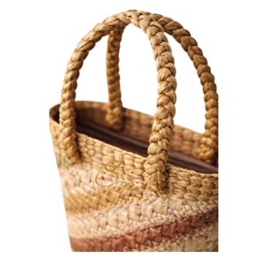Handwoven Water Hyacinth <b>Basket</b> <b>Bag</b> – Eco Friendly Boho Market Tote - Product Image 2