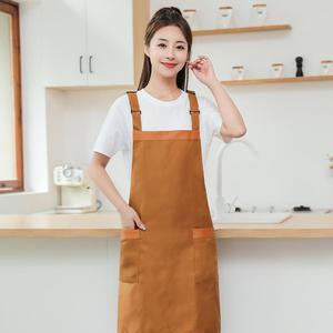 Custom Logo Adjustable Waterproof Kitchen Bib <b>Apron</b> with Contrast Color Design and 2 Large Pockets for <b>Cooking</b> Baking Restaurant - Product Image 1