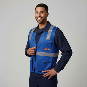 Nuevo Chaleco de Seguridad Reflectante ANSI Clase 2 con Logotipo Personalizado para Hombres, Ropa de Trabajo para Exteriores, Alta Visibilidad, Impermeable, con Luz LED Intermitente - Product Image 4